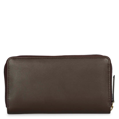 Favore Dark Brown Leather Purse Clutches