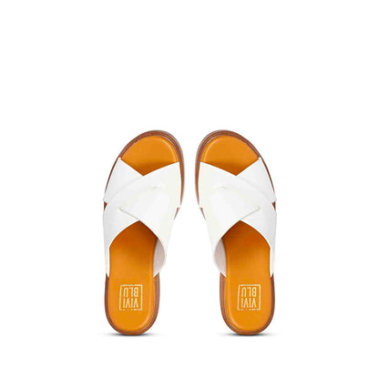 ViviBlu White Leather Platform Sandals