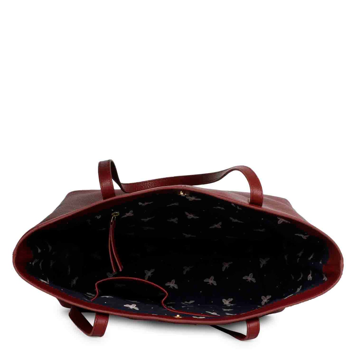 Favore Maroon Leather Structured Shoulder Bag