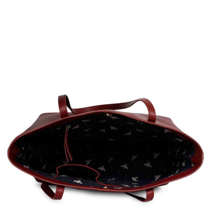 Favore Maroon Leather Structured Shoulder Bag