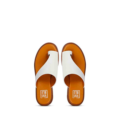 ViviBlu White Leather Platform Sandals