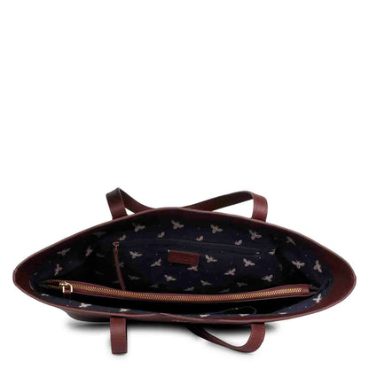 Favore Maroon Leather Structured Shoulder Bag