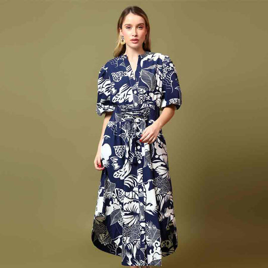 Saint Womens Nautical Floral Print Cotton Dress