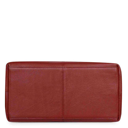 Favore Maroon Leather Structured Shoulder Bag