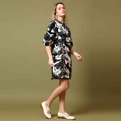 Saint Solene Womens Black Cotton Lining Dress