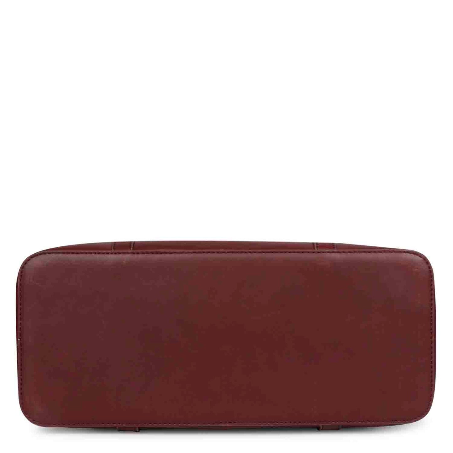 Favore Maroon Leather Structured Shoulder Bag