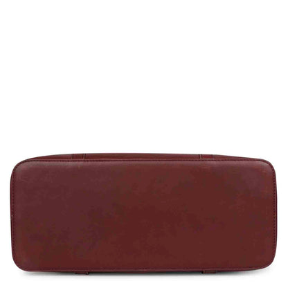 Favore Maroon Leather Structured Shoulder Bag