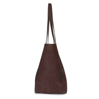 Favore Brown Leather Structured Shoulder Bag