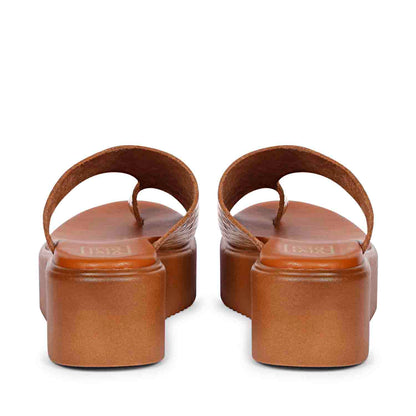 ViviBlu Gold Leather Platform Sandals