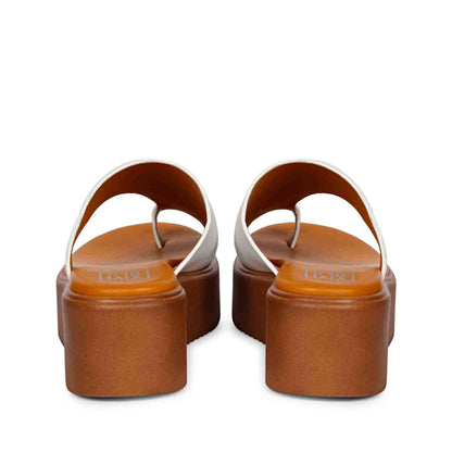 ViviBlu White Leather Platform Sandals