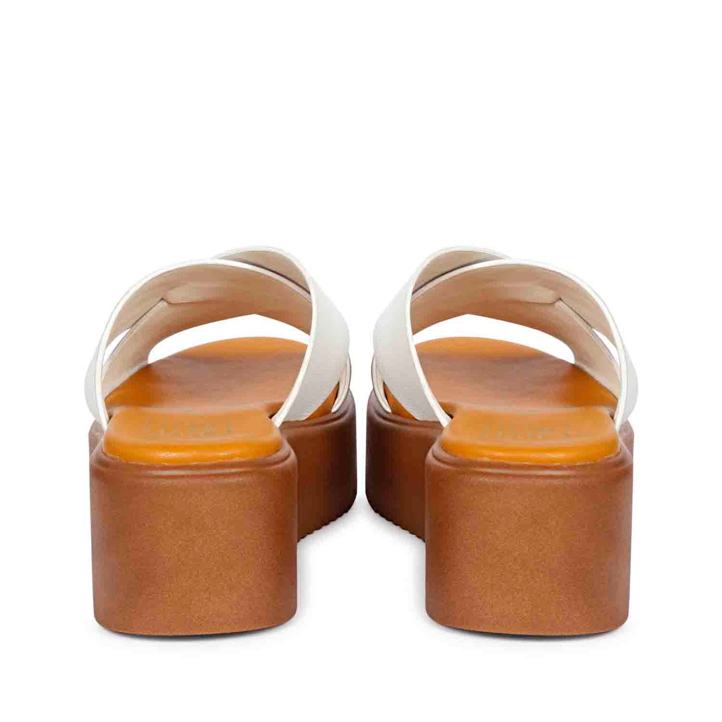 ViviBlu White Leather Platform Sandals