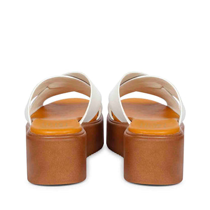 ViviBlu White Leather Platform Sandals