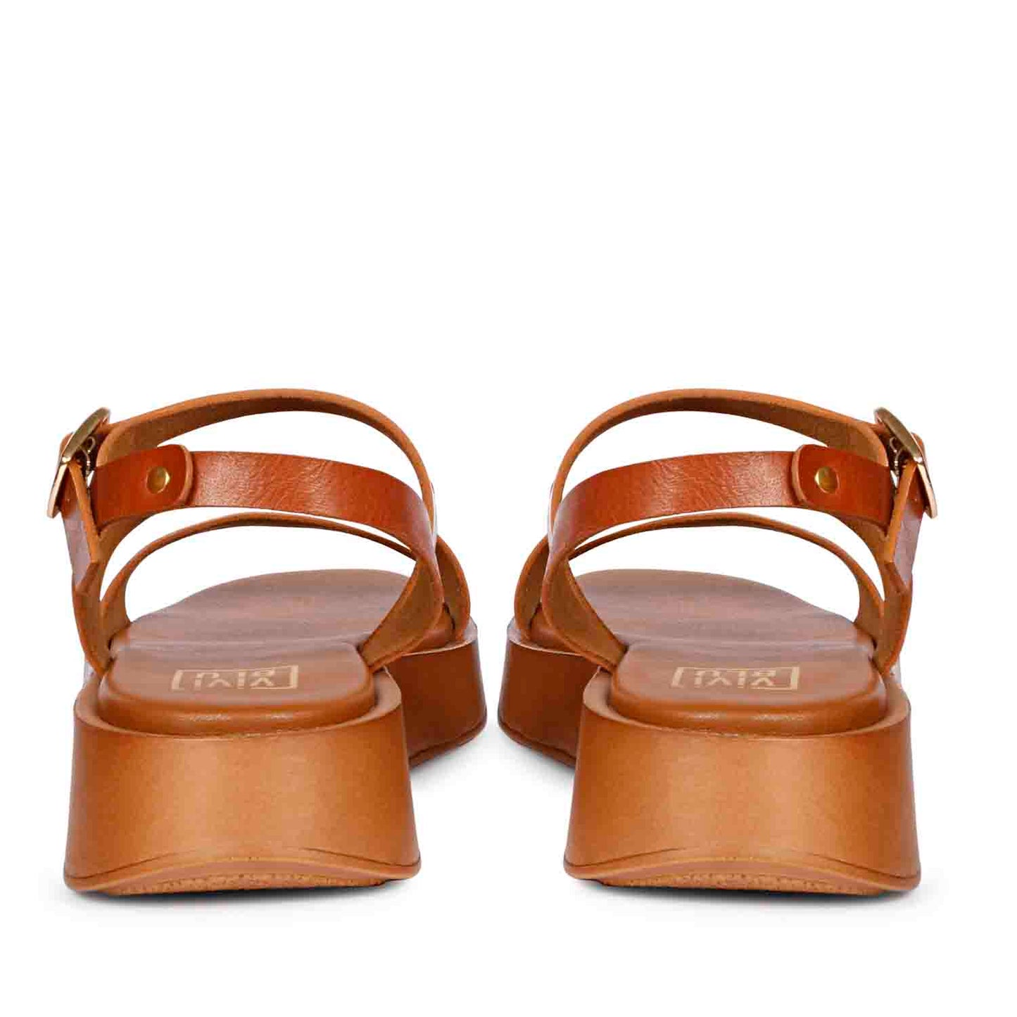 ViviBlu Tan  Leather Platform Sandals