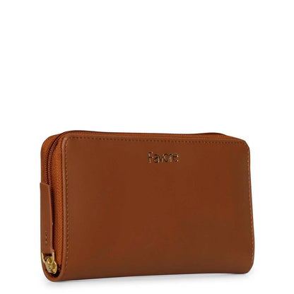 Favore Tan Leather Purse Clutches