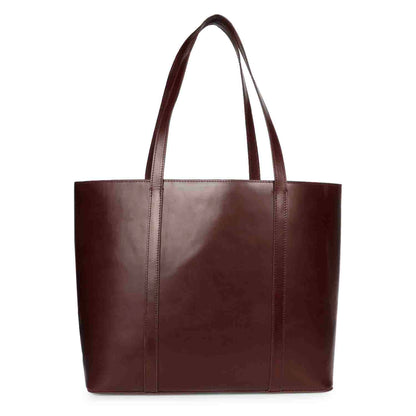 Favore Dark Brown Leather Structured Shoulder Bag