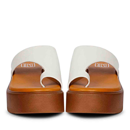 ViviBlu White Leather Platform Sandals