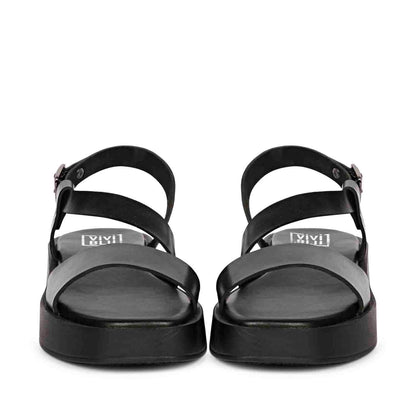 ViviBlu Black Leather Platform Sandals