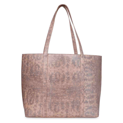 Favore Peach Leather Structured Shoulder Bag