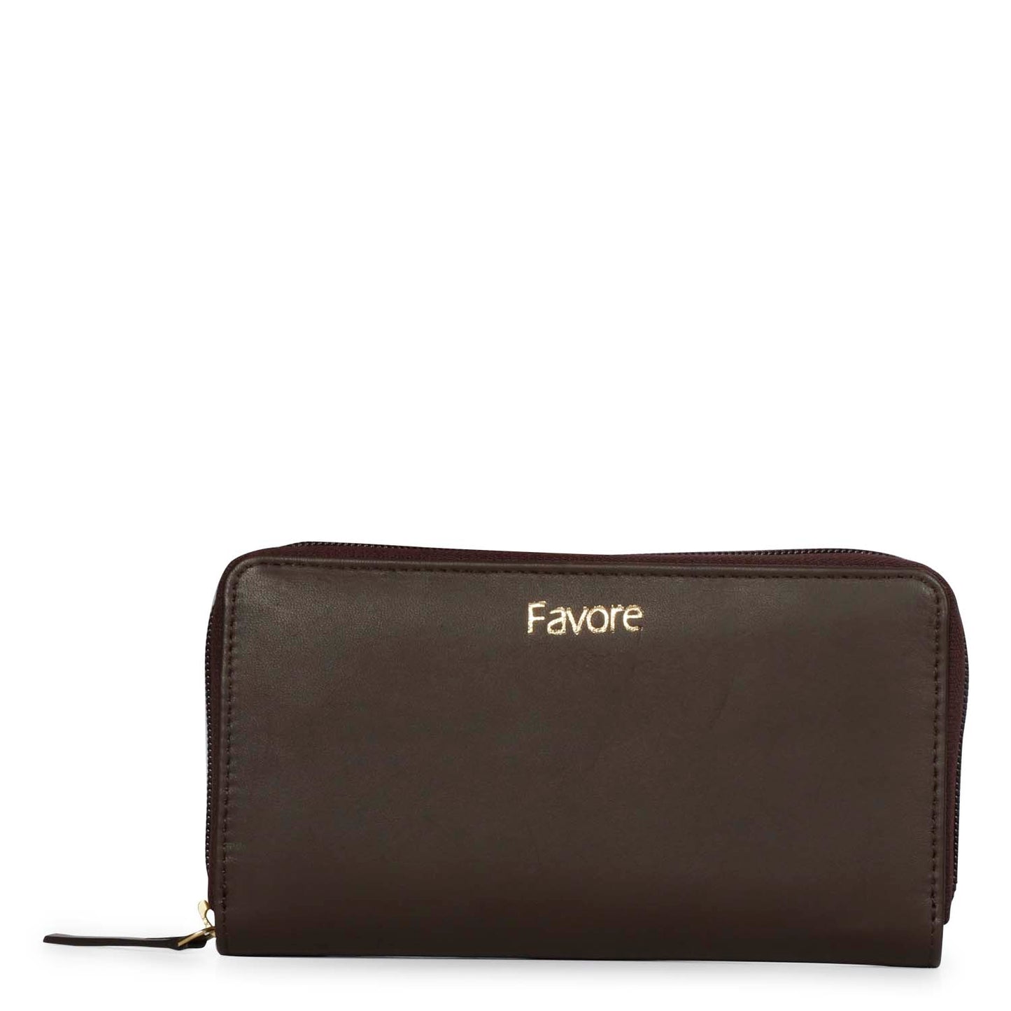 Favore Dark Brown Leather Purse Clutches