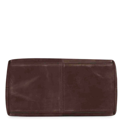 Favore Brown Leather Structured Shoulder Bag
