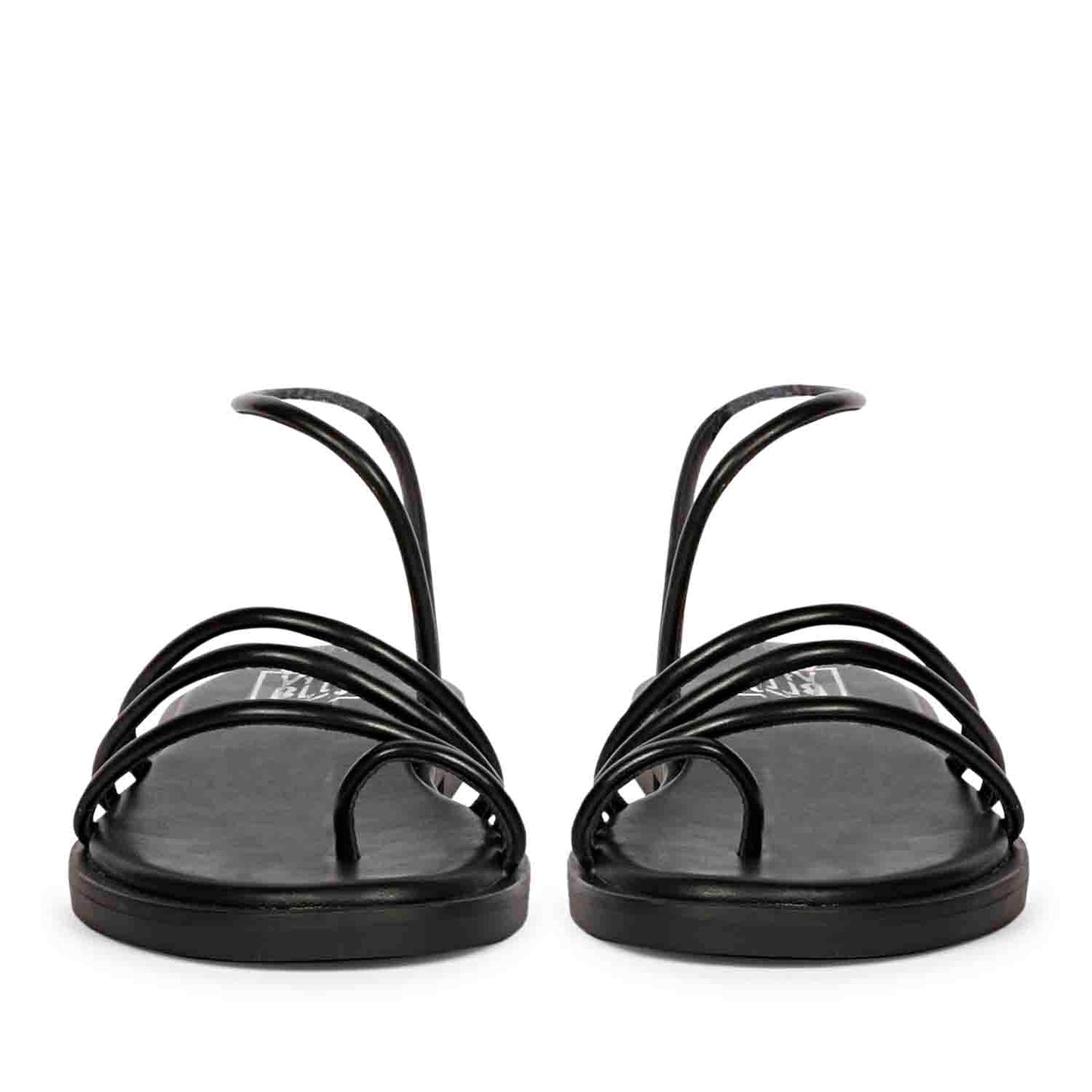ViviBlu Black Leather Platform Sandals