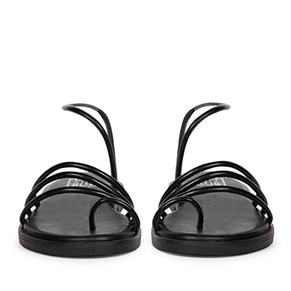 ViviBlu Black Leather Platform Sandals