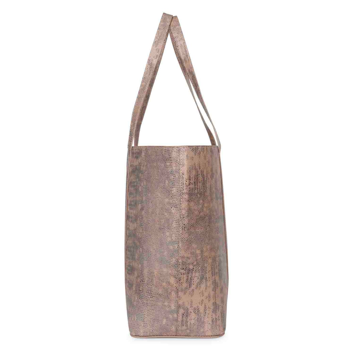 Favore Peach Leather Structured Shoulder Bag