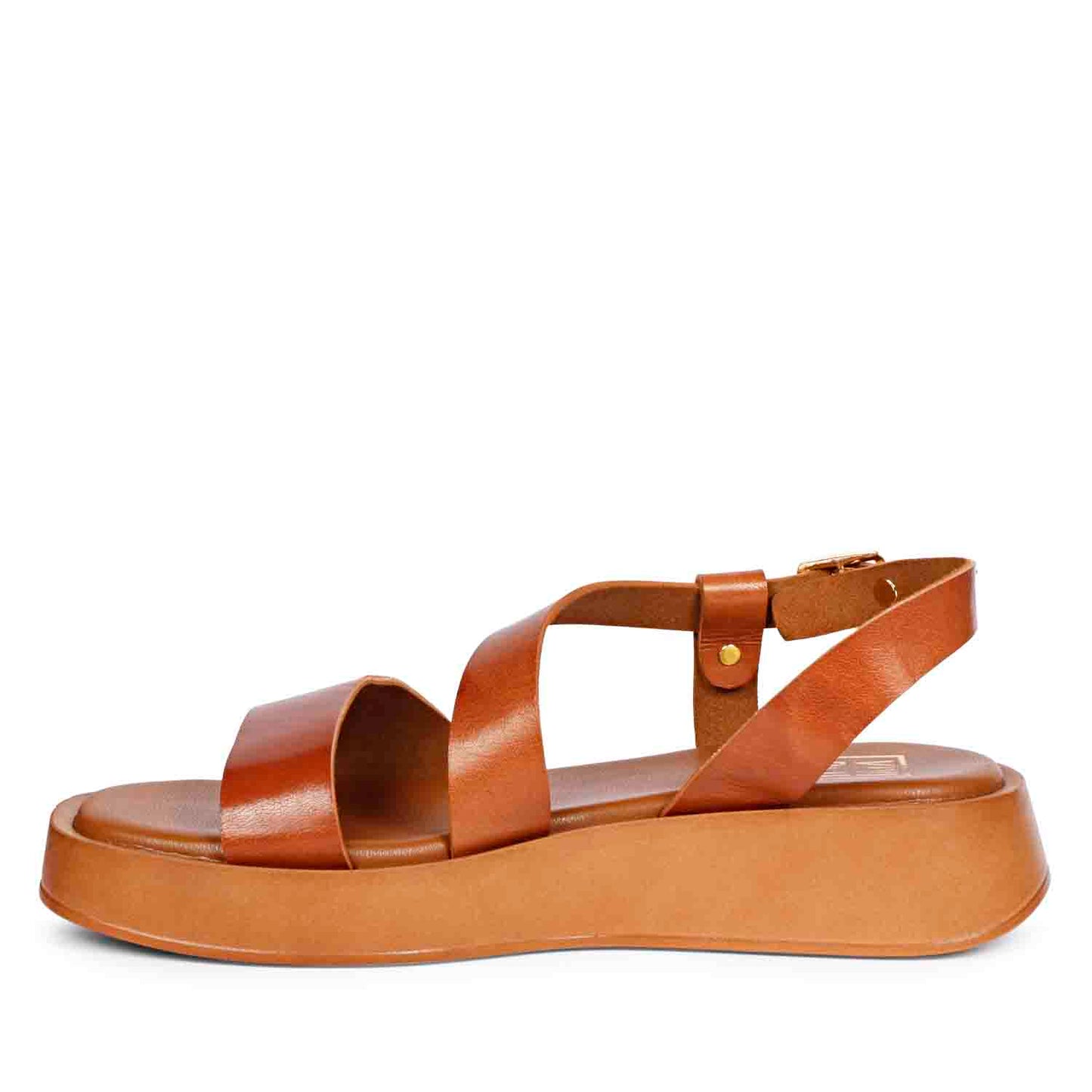 ViviBlu Tan  Leather Platform Sandals