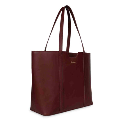 Favore Maroon Leather Structured Shoulder Bag