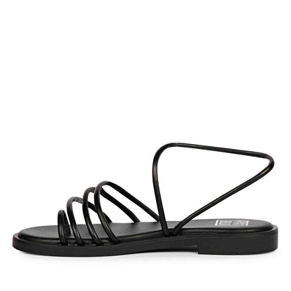 ViviBlu Black Leather Platform Sandals
