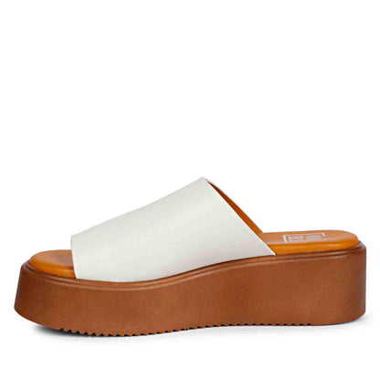 ViviBlu White Leather Platform Sandals