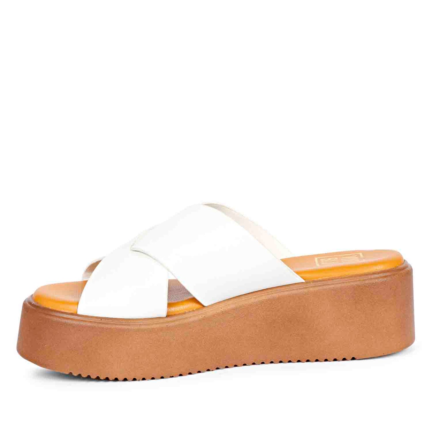 ViviBlu White Leather Platform Sandals