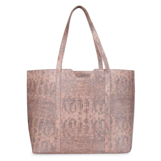 Favore Peach Leather Structured Shoulder Bag