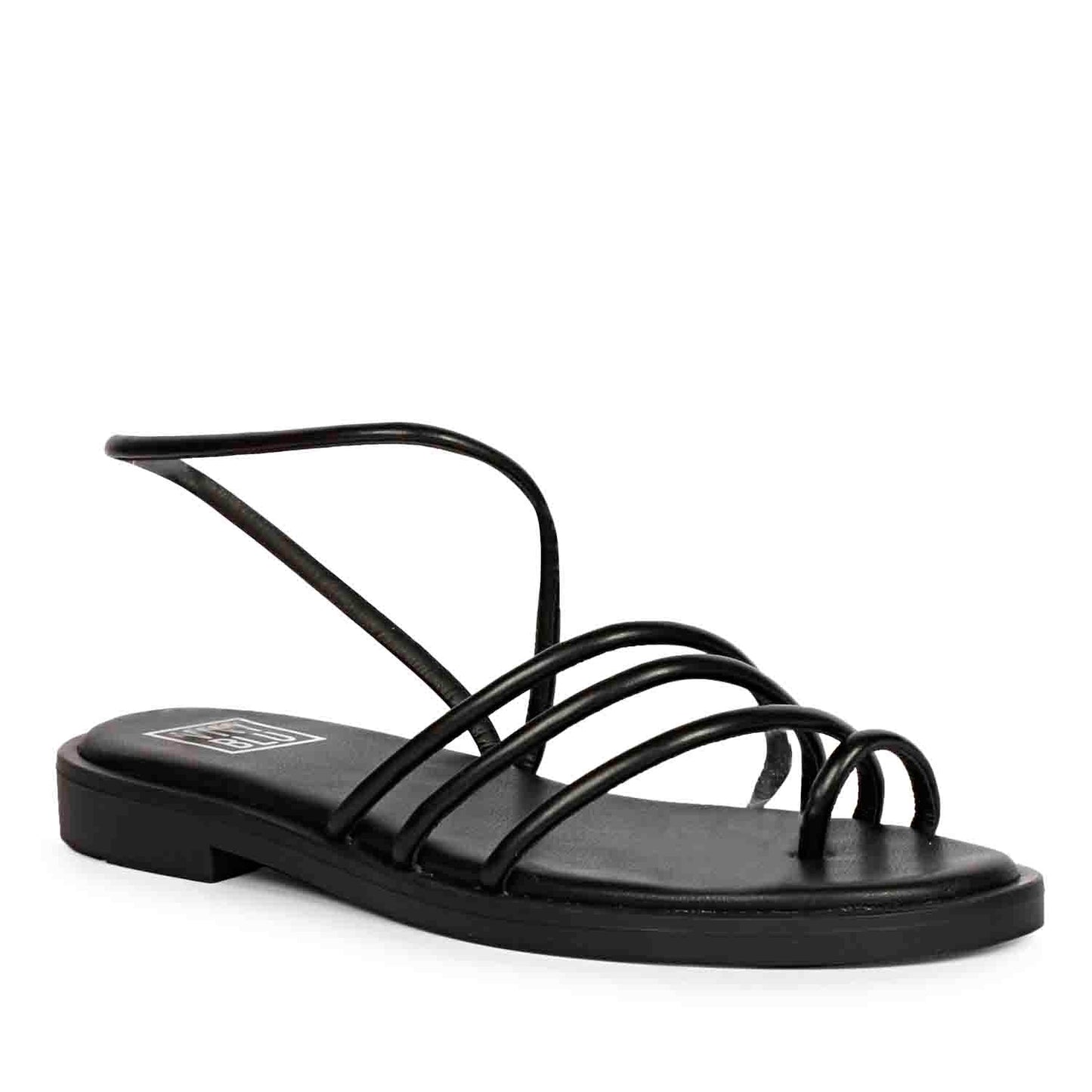 ViviBlu Black Leather Platform Sandals