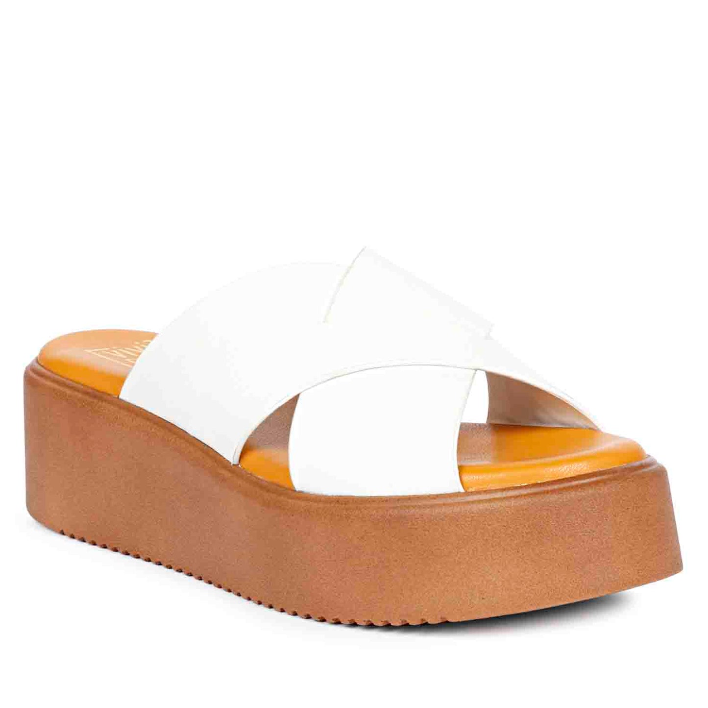 ViviBlu White Leather Platform Sandals