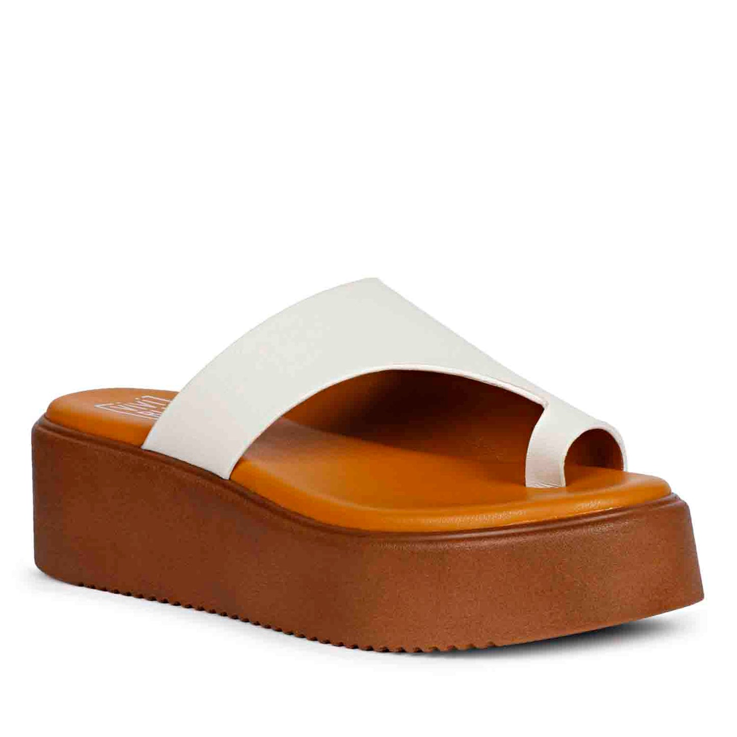 ViviBlu White Leather Platform Sandals