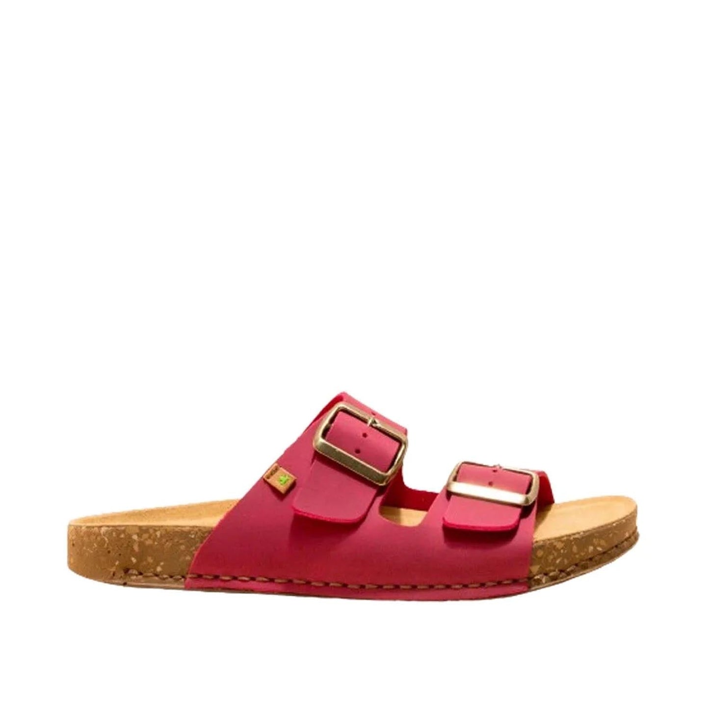 El Naturalista Tibet Embellished Leather Block Sandals with Buckle