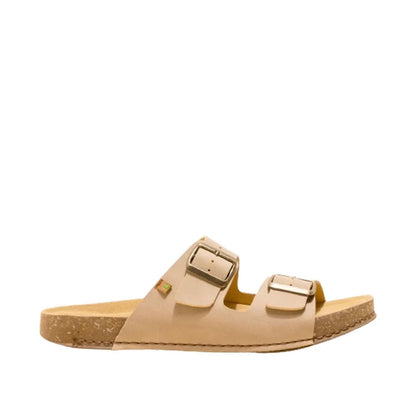 El Naturalista Piedra Embellished Leather Block Sandals with Buckle