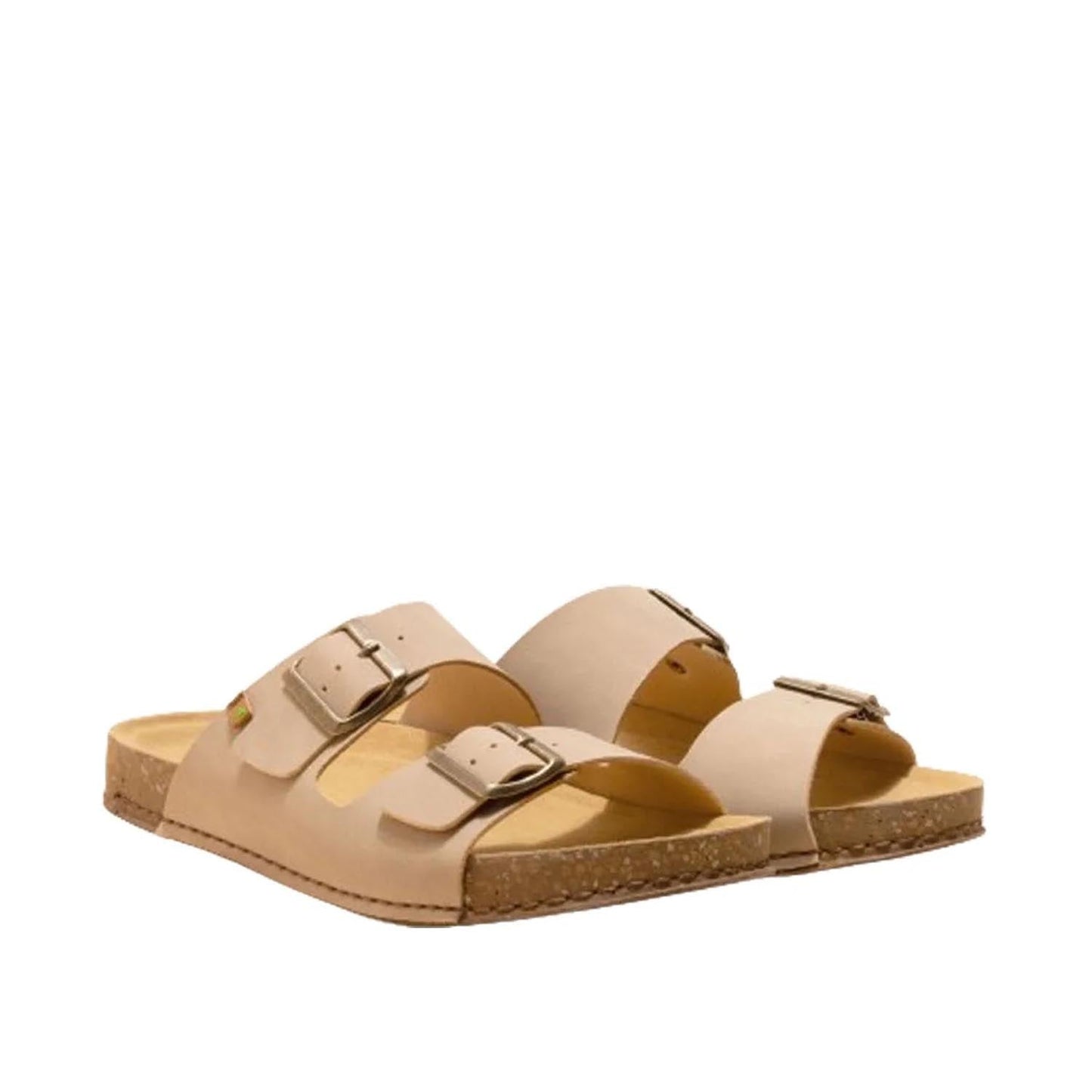 El Naturalista Piedra Embellished Leather Block Sandals with Buckle