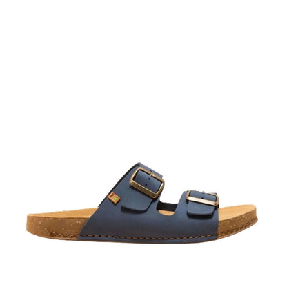 El Naturalista Ocean Embellished Leather Block Sandals with Buckle