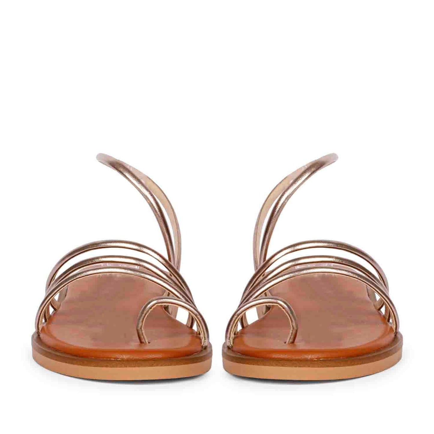 ViviBlu Gold Leather Platform Sandals