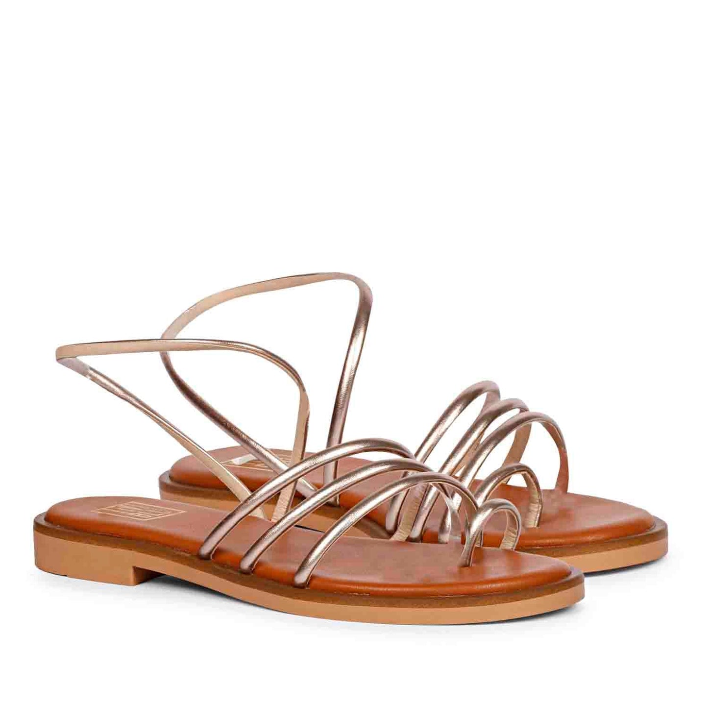 ViviBlu Gold Leather Platform Sandals