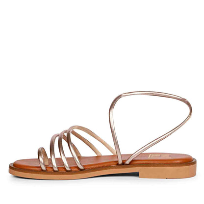 ViviBlu Gold Leather Platform Sandals
