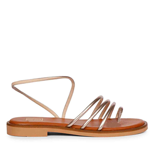 ViviBlu Gold Leather Platform Sandals