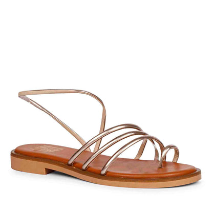 ViviBlu Gold Leather Platform Sandals