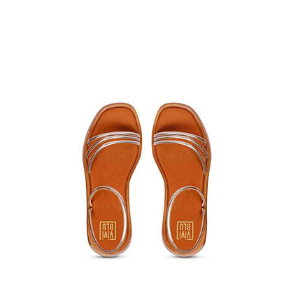 ViviBlu Gold Leather Flat Sandals