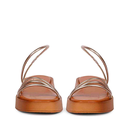 ViviBlu Gold Leather Flat Sandals