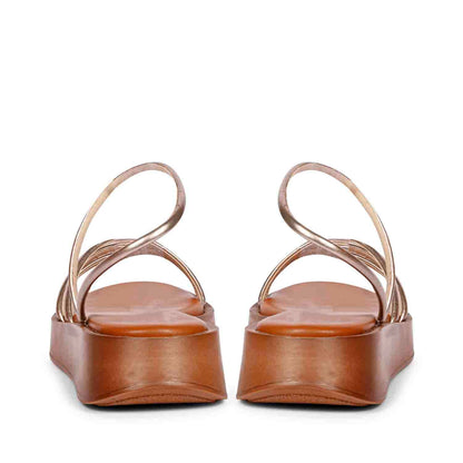 ViviBlu Gold Leather Flat Sandals