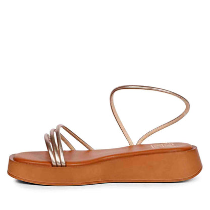 ViviBlu Gold Leather Flat Sandals
