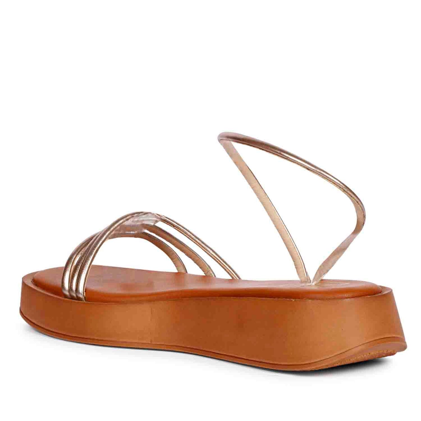 ViviBlu Gold Leather Flat Sandals